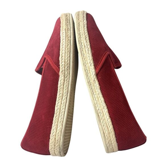 Clarks Collection Womens 9.5 W Comfort Casual Red Fabric Espadrille Slip On Flat - Picture 5 of 11